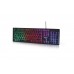 Tastatura Gembird KB-UML-01, USB, Rainbow LED, 104 + 12 taste multimedia, Neagra