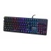 Tastatura mecanica Spacer Warrior, RGB, 104 taste, Blue Switch, Anti-spill, Neagra